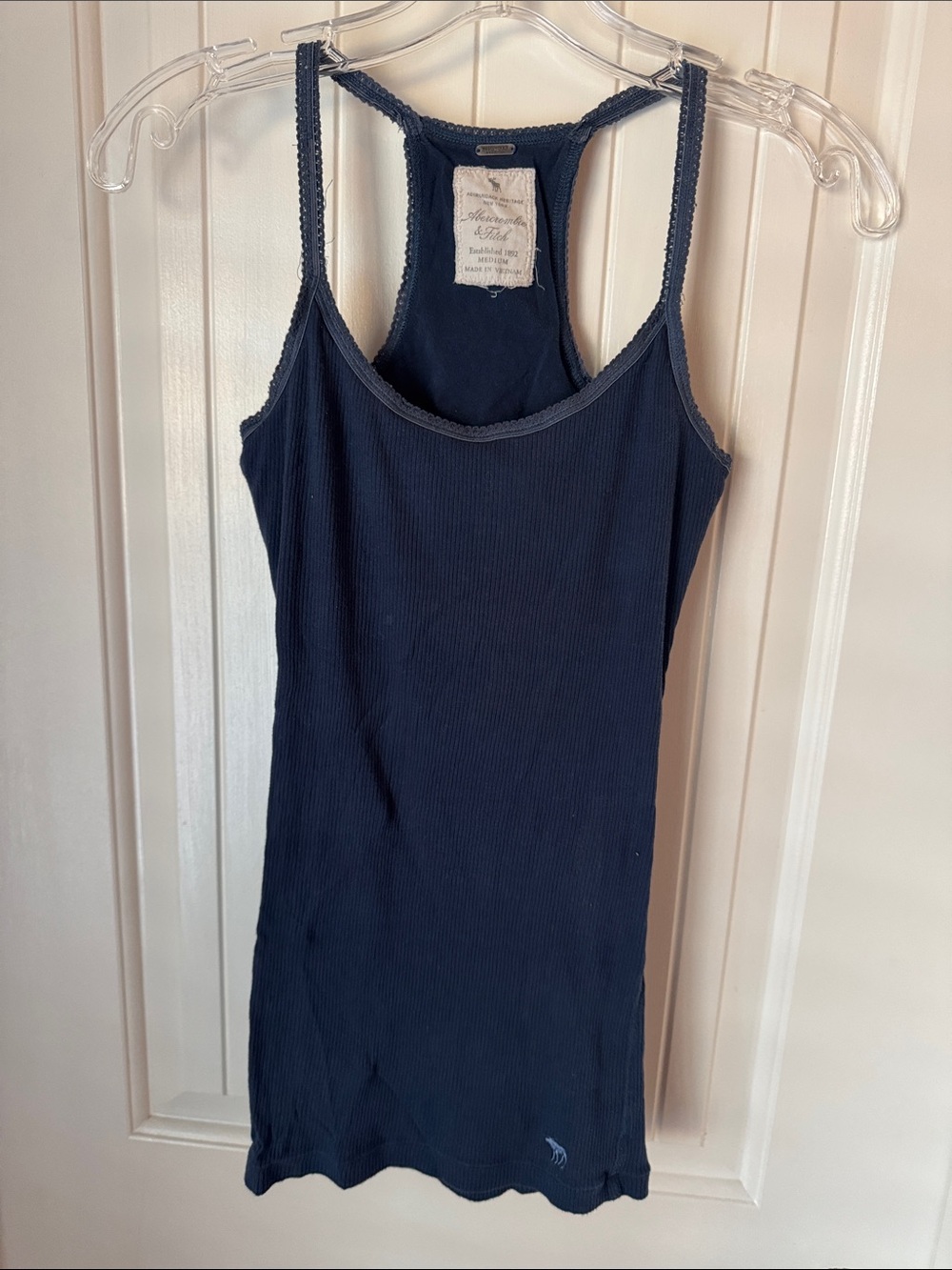 Abercrombie & Fitch Navy Ribbed Racerback Tank